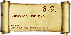 Bukovics Darinka névjegykártya